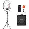 NEEWER Kit Ring Light Circolare da 18" 45W 3300lux 2900K-7000K 12 Scene con Controllo APP per PC Mac Telecomando 2.4G Magnetico Rimovibile Stativo Borsa per Trucco TikTok Instagram Stream Live, RL45B