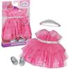 BABY born Outfit principessa 43 cm con tiara | Vestito, tiara, scarpe argento, adatto a bambole da 43 cm