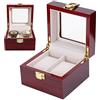 ZJchao Scatola in legno per orologi, box per orologi con vetrina, cuscini rimovibili e coperchio in vetro, custodia per orologi, display elegante e sicuro