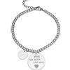 Beloved ❤️ Bracciale da donna, braccialetto in acciaio emozionale - frasi, pensieri, parole con charms - ciondolo pendente - misura regolabile - incisione - argento (MOD 2)