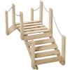 Outsunny Ponte Ponticello da Giardino in Legno per Laghetto con Passerella ad Arco, Impermeabile per Esterni, 100x32x48cm