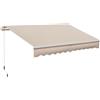 Outsunny Tenda da Sole a Bracci Avvolgibile per Esterno con Apertura a Manovella, 295x200 cm, Beige | Aosom Italy