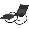 Outsunny Sdraio a Dondolo Zero-Gravity con Poggiatesta, Sedia Ergonomico da Esterno Impermeabile, 155x61x88 cm, Nero | Aosom Italy