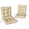 Outsunny Set 2 Cuscini per Sedie da Esterno con Lacci di Fissaggio, in Poliestere e Cotone, 120x50x8 cm, Beige | Aosom Italy