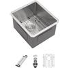 Sarlai - Lavello da 43,2 x 48,3 cm, lavello da incasso, singolo, in acciaio inox, 16 gauge