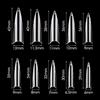 Mwoot 600 pezzi Lungo Unghie Finte stiletto, 10 taglie di unghie artificiali acrilico finte per saloni di unghie e nail art fai da te (Chiaro)