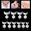 Mwoot 500 Pezzi Naturale Unghie Finte, Crescent Shape Short Nail Tips, 10 taglie di unghie artificiali acrilico finte per saloni di unghie e nail art fai da te