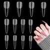 MWOOT 120 Pezzi Punte per Unghie Lunghe a Spillo, Long Stiletto Nail Tips, Pressione Acrilica su Unghie, Estensione Unghie con Scatola per Decorazione Nail Art Manicure Fai-da-te(12 Taglie,Semi-opaco)
