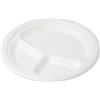 Generico 50 Piatti 3 scomparti tondi piani 26 cm polpa cellulosa bio compostabili
