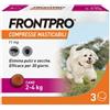BOEHRINGER ING.ANIM.H.IT.SpA FRONTPRO x3 Compresse Masticabili Antiparassitario Per Cani (2-4Kg) Contro Pulci e Zecche