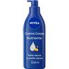 NIVEA (BEIERSDORF SpA) Nivea Crema Corpo Nutriente 500 ml, Crema corpo idratante 72 ore per pelle secca o molto secca