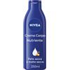 NIVEA (BEIERSDORF SpA) Nivea Crema Corpo Nutriente 250 ml, Crema corpo idratante 72 ore per pelle secca o molto secca