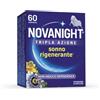 OPELLA HEALTHCARE ITALY Srl NOVANIGHT Tripla Azione Sonno Rigenerante, Integratore Alimentare con Melissa e Melatonina per Dormire, Senza Glutine, 60 Compresse, Non Induce Dipendenza