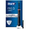 PROCTER & GAMBLE SRL Oral-B Spazzolino Elettrico Ricaricabile Nero Pro3 3000, 2 Testine, 1 Spazzolino