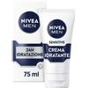 NIVEA (BEIERSDORF SpA) Nivea Men Sensitive Crema Idratante 75 ml, Crema viso uomo lenitiva per pelli sensibili e delicate