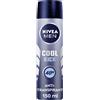 NIVEA (BEIERSDORF SpA) Nivea Men Cool Kick Spray 150 ml, Deodorante uomo antitraspirante per 48 ore di intensa freschezza