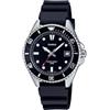 Casio Collection - Orologio uomo al quarzo Casual cinturino in Gomma Nero cassa in Acciaio INOX display analogico nero - MDV-10-1A1