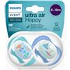 PHILIPS SpA Ultra Air Happy Philips Avent 6-18M 2 Succhietti Fantasia Azzurro