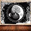 UHOMETAP GTQQUH666 - Arazzo da appendere alla parete con sole e luna, motivo mandala bianco e nero, con albero della vita, 203 x 152 cm, per camera da letto e dormitorio