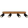 B.K.Licht - Lampada da soffitto, orientabile, attacco GU10, max. 9 W, plafoniera, lampada, lampada da soggiorno, lampada da camera da letto, lampada da cucina, faretto da soffitto, 55 cm, legno nero