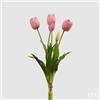 EDG Enzo De Gasperi Bouquet di 5 Tulipani Chiusi Gomma H 40 Cm Mauve