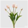 EDG Enzo De Gasperi Bouquet 5 Tulipani con Foglie Artificiali H 48 Cm Light Pink