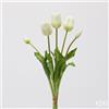EDG Enzo De Gasperi Bouquet 5 Tulipani con Foglie Artificiali H 48 Cm White