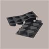 LUCGEL Stampo in Silicone Nero a Forma di Cuore x 8 Porzioni Ideale per Dessert D 60 mm H 35 mm