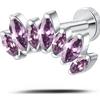 NovaNavel Piercing orecchio corona delux viola in argento