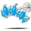 NovaNavel Piercing orecchio corona delux blu opale in argento