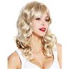 WIG ME UP - VK-46-15-T613 Parrucca donna Lunga Ricci Elegante Diva Biondo Highlights biondo platino Punte bionde