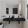 Parama Lavabo sospeso doppia vasca in hpl 120cm effetto marmo scuro | Ledro
