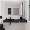 Parama Lavabo sospeso con vasca a sinistra in hpl 120cm effetto marmo scuro | Ledro