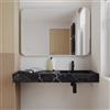Parama Lavabo sospeso con vasca a destra in hpl 120cm effetto marmo scuro | Ledro