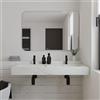 Parama Lavabo sospeso doppia vasca in hpl 120cm calacatta bianco | Ledro