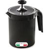 Snips - Montalatte Manuale Cremix 500ml, Cappuccinatore Monta Latte Cappuccino e Caffè - Schiuma Latte anche 100% Vegetale, Frullino Montalatte a Mano Facile e Veloce, 10x14,5x15,3 Made in Italy, Nero