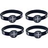 ZENRUIMING 4 braccialetti in silicone con medaglia di San Benedetto, da uomo e da donna, per sport all'aria aperta, gioielli religiosi, Misura unica, Silicone, Nessuna pietra preziosa