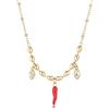 Brosway Collana Donna, Collana in Acciaio e Cristalli con Simbolo Cornetto | Collezione Chakra - BHKN170