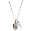 OVUNQUE PROTEGGIMI Medaglia San Michele Arcangelo, Collana in Acciaio Inox, Ciondolo ovale 2 cm con San Michele e spada, catena 49 cm, Confezione regalo