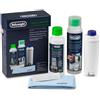 Delonghi Coffee care Kit, set di manutenzione per macchine da caffè che include un filtro acqua, EcoDecalk, Eco MultiClean, panno in microfibra e test per la durezza dell'acqua DLSC306