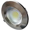 OPTONICA 15W LED COB DOWNLIGHT ROUND, LUCE FREDDA 6000K - INOX
