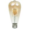 OPTONICA LED CANDLE ST64 6.5W 810LM LUCE BIANCA CALDA E27 175-265V GOLDEN GLASS