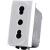 TOT PRESA BIVALENTE (10A-250V) 2P+T 818B COMPATIBILE BTICINO LIVING INTERNATIONAL E LIGHT BIANCO