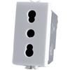TOT PRESA BIVALENTE (10A-250V) 2P+T 518B COMPATIBILE BTICINO MATIX BIANCO