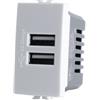 TOT DOPPIA PRESA USB 2A 521B COMPATIBILE BTICINO MATIX BIANCO