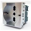 TOT PRESA SCHUKO 614A COMPATIBILE VIMAR PLANA ARGENTO