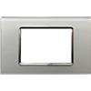 TOT PLACCA 8003BL-3 3P SILVER COMPATIBILE BTICINO LIVING INTERNATIONAL E LIGHT IN VETRO