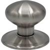 Micel - 11904 - Pomello per porta d'ingresso, rotondo, finitura in acciaio inox, pomello fissato alla piastra, diametro 70 mm