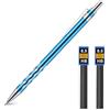 AOOSU Matite Meccaniche Set, 0.5MM Portamine in Metallo, Art Matite Portamine con 2 Tubo HB Mine Art con Mine per Artista Studenti Bambino Disegno Scrittura Schizzi (Blu Scuro)