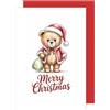 Edition Seidel Biglietto di auguri di Natale con busta, biglietto di auguri di Natale, in inglese, per donna, uomo, retrò, Xmas Merry Christmas Bear (W1078 SW025)